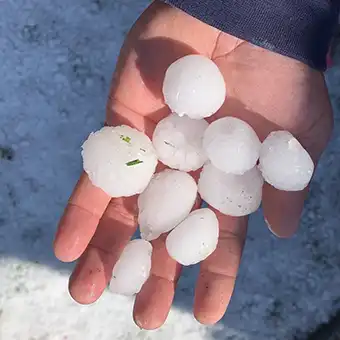 large sized hail