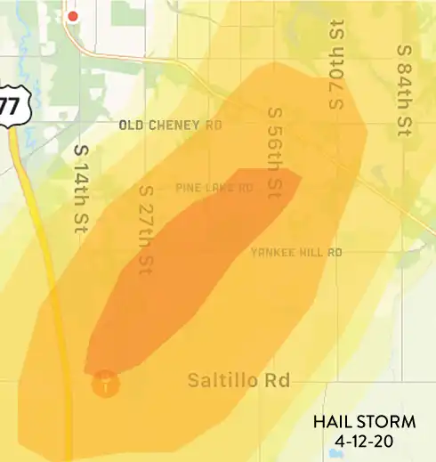 lincoln ne 2020 storm map close up
